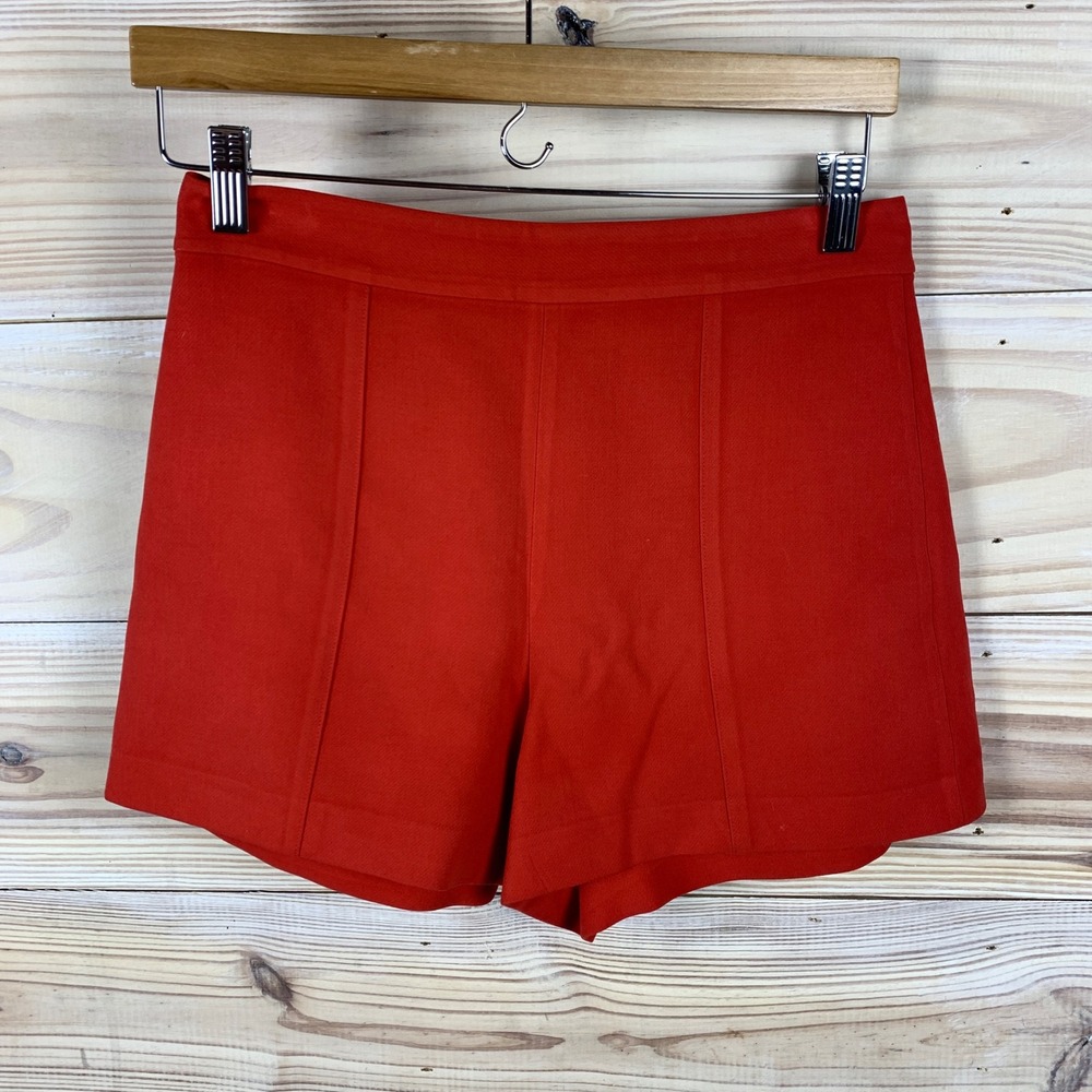 Alice + Olivia Shorts Women 4 Red High Waisted Tailored Cady Short